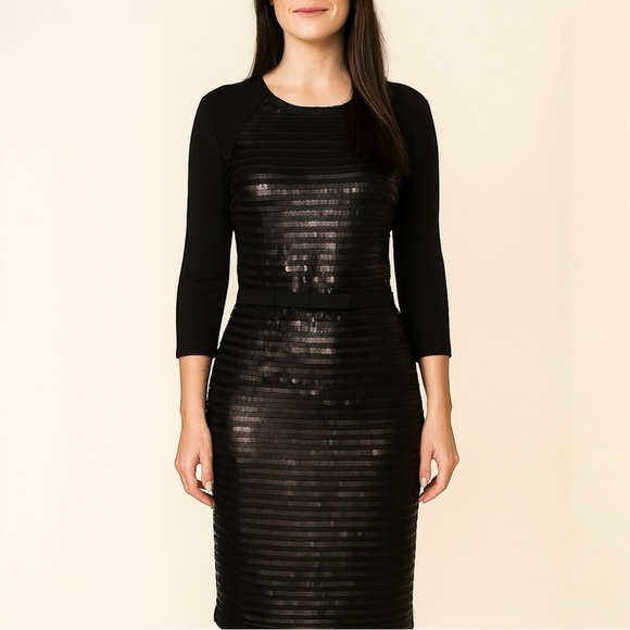 KAREN MILLEN Sequin Paillette Midi Sheath Dress - Picture 1 of 11